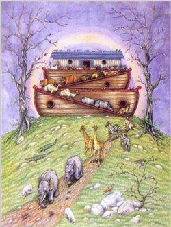 Animales salindo del Arca de Noé