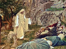 Jesús y los apóstoles en el huerto