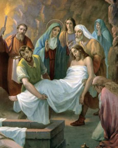 Jesús es enterrado