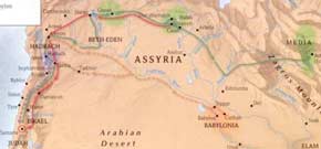 Mapa mezcla israelitas con asirios