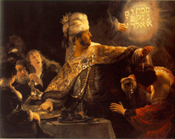 El rey Belsasar y su banquete