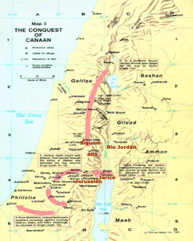 Mapa conquista de Canaán