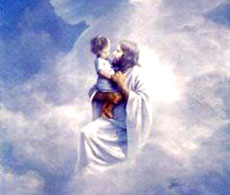 Jesús  y niño en el Cielo
